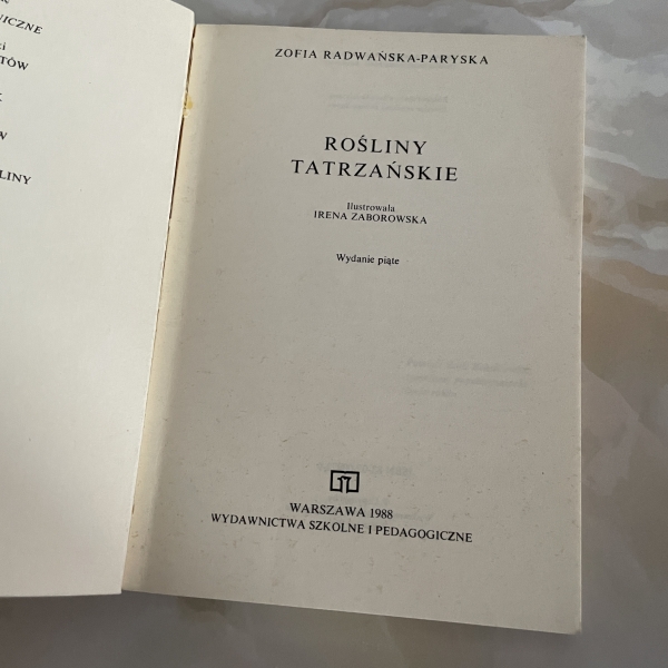 Rośliny tatrzańskie - Zofia Radwańska-Paryska
