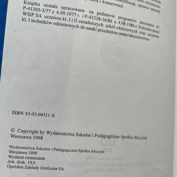 Materiałoznawstwo odzieżowe - Maria Chyrosz