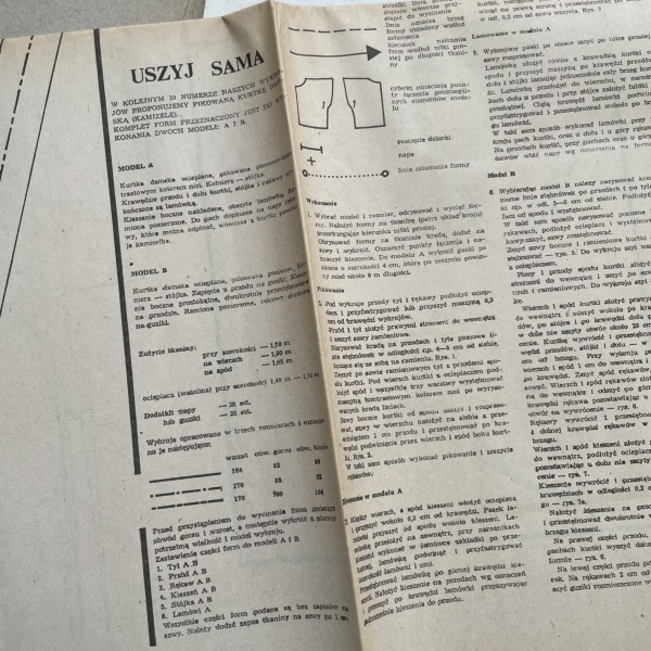 Uszyj sama! Wykroje - kurtka damska, kamizelka 20 - Przyjaciółka