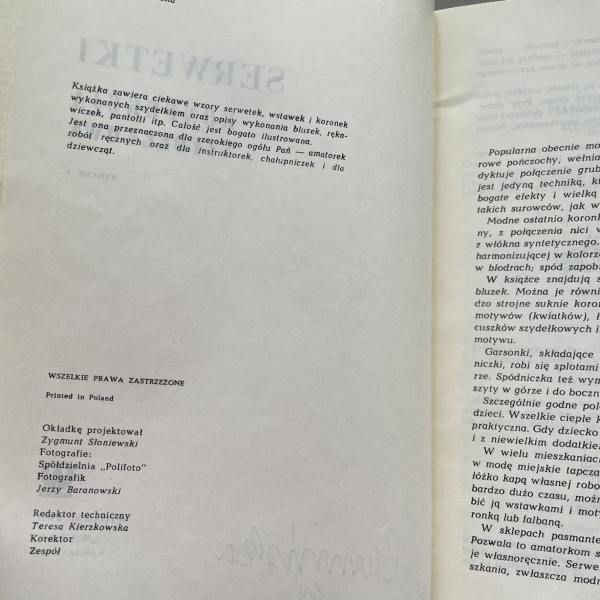 Serwetki konfekcja szydełkowa - Helena Gawrońska