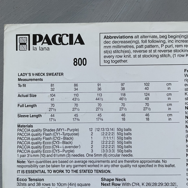 Paccia la lana - 800 - karta ze wzorem - sweter