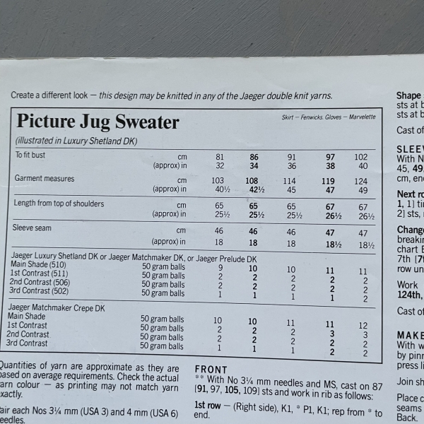 Jaeger Double Knitting - 5978D- karta ze wzorem - sweter