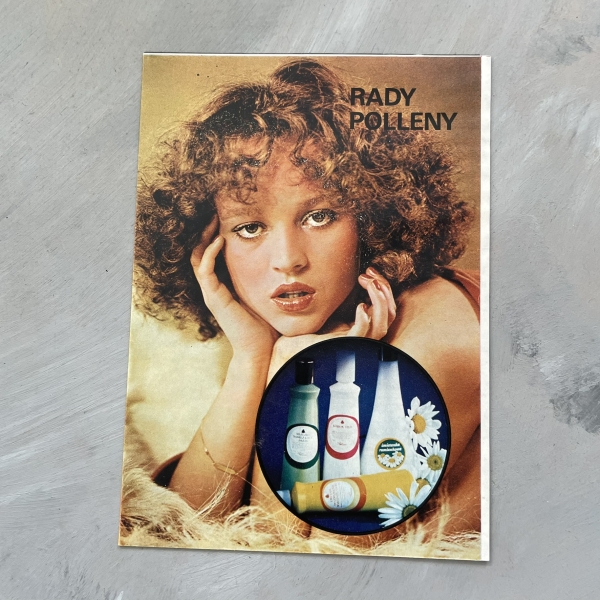 Rady Polleny - broszura reklamowa + plakat kosmetyki makijaż PRL