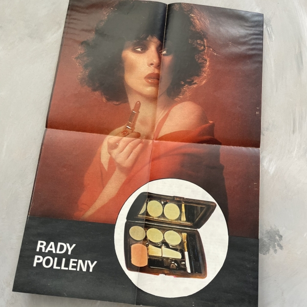 Rady Polleny - broszura reklamowa + plakat kosmetyki makijaż PRL