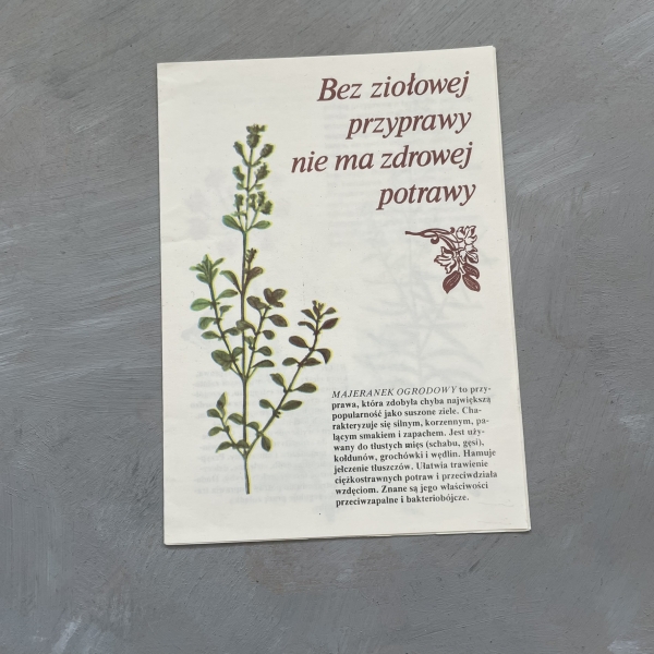 Bez ziołowej przyprawy nie ma zdrowej potrawy - folder